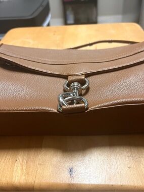 Tan Leather handbag with Silver Hardware